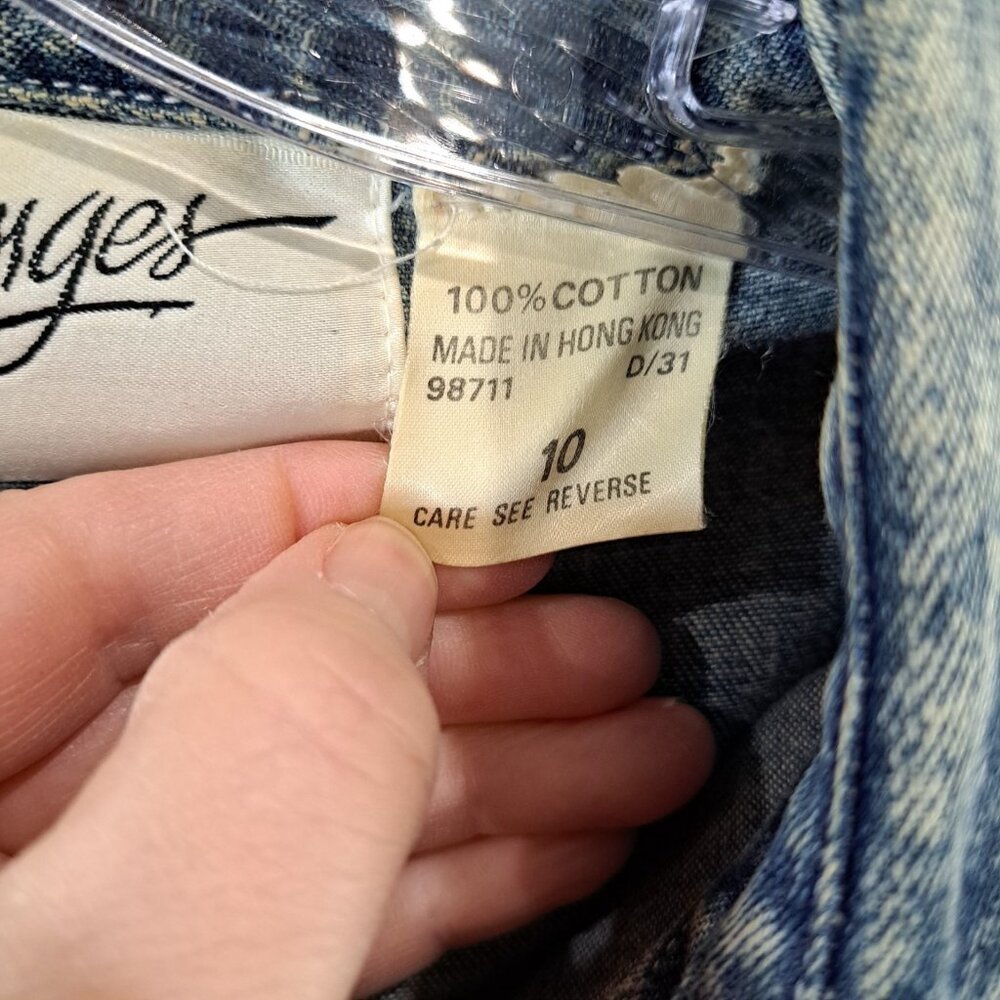 Vtg 80's Acid Stone Washed Women's Denim Maxi Dress Long Slv Button Med Western - Picture 3 of 12